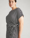Crescent Breton Stripe Knot Dress - Black/White Stripe