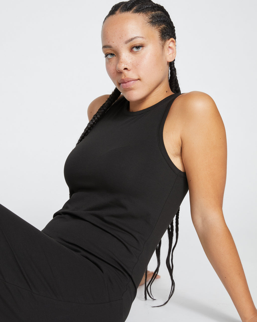 Cai High Neck Tank Dress - Black