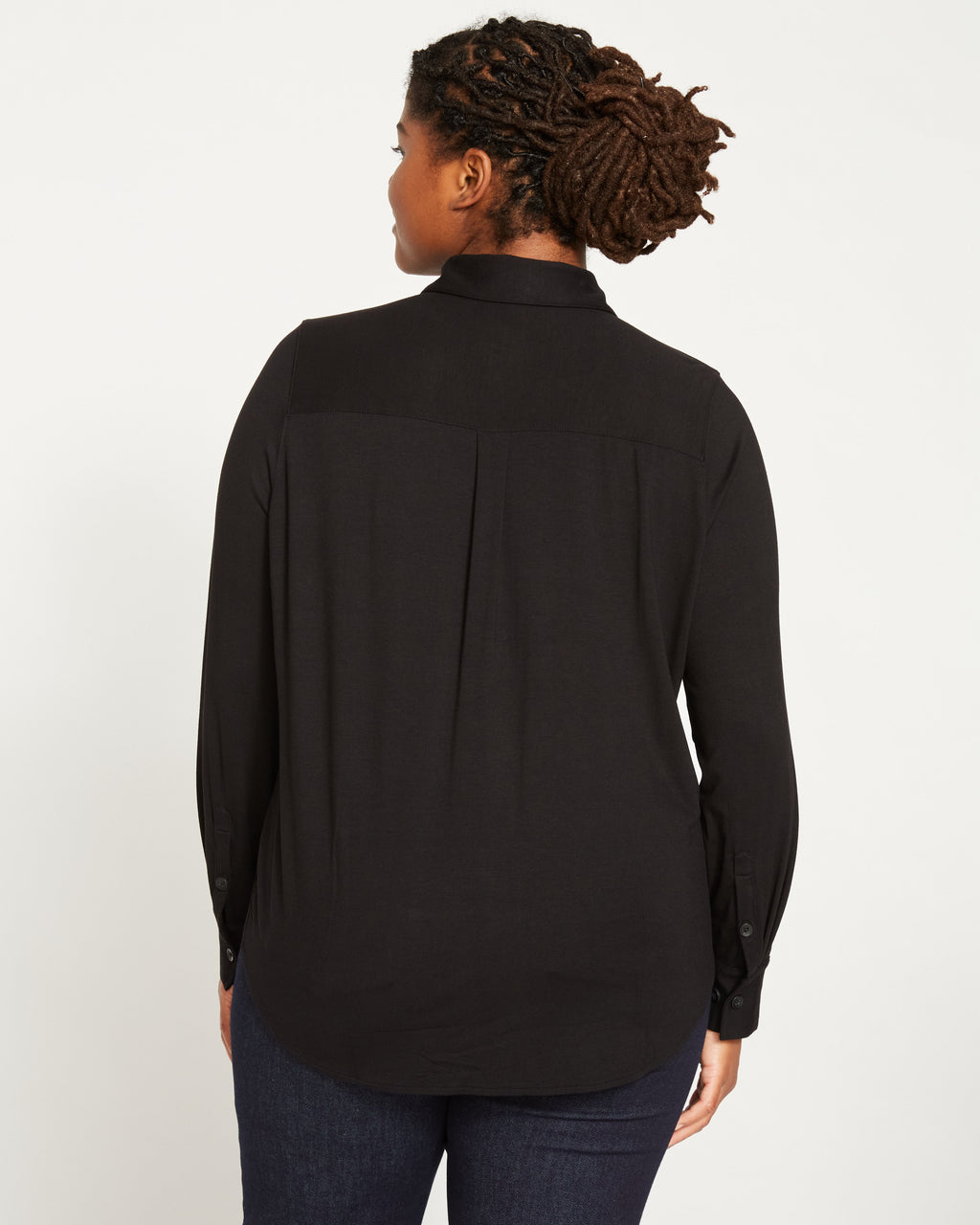 Elbe Liquid Jersey Shirt Classic Fit - Black