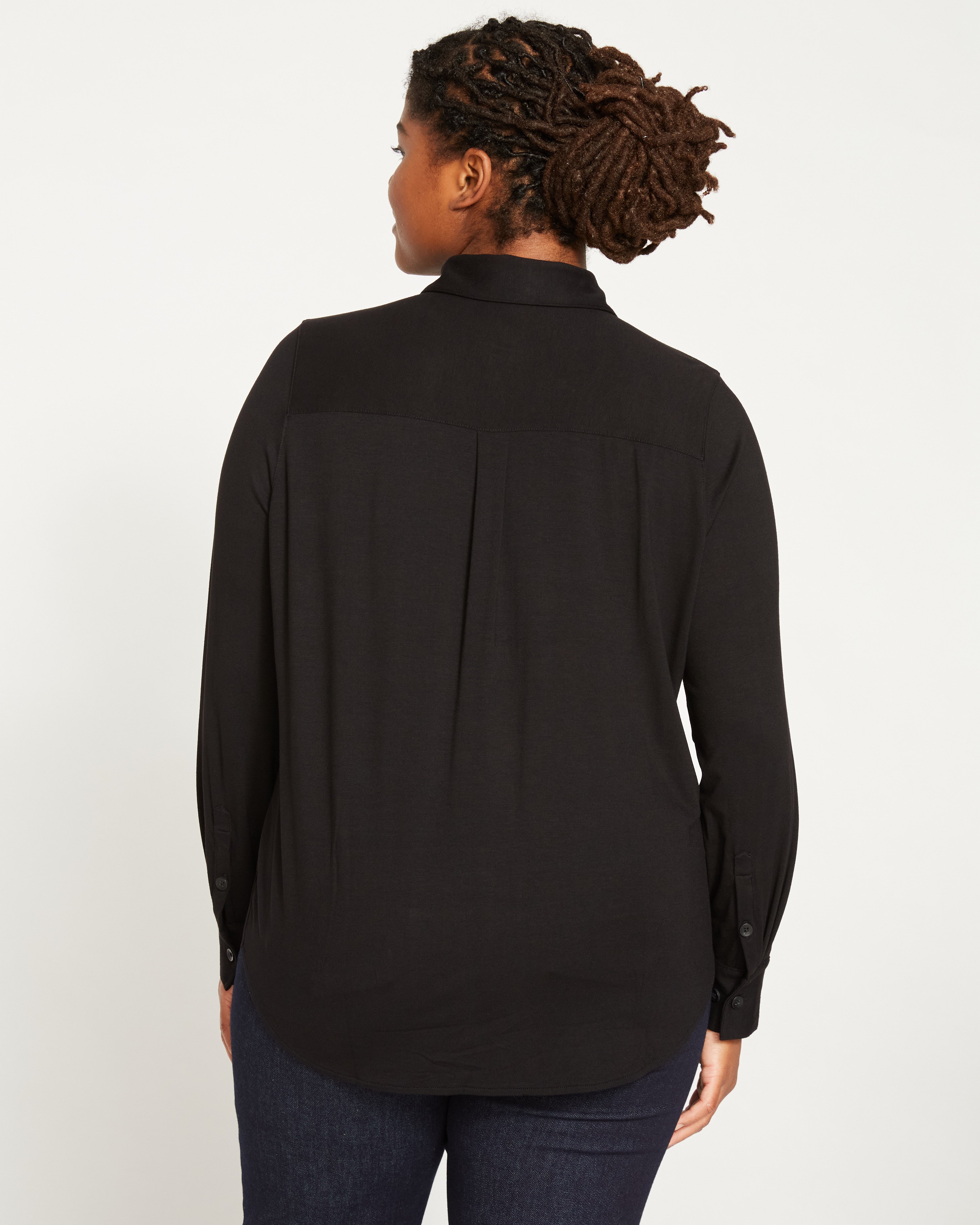 Elbe Liquid Jersey Shirt Classic Fit - Black