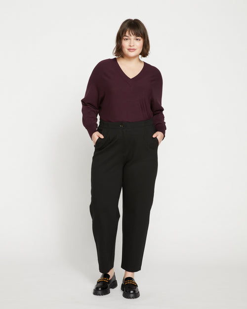 Audrey Tailored Ponte Pants - Black