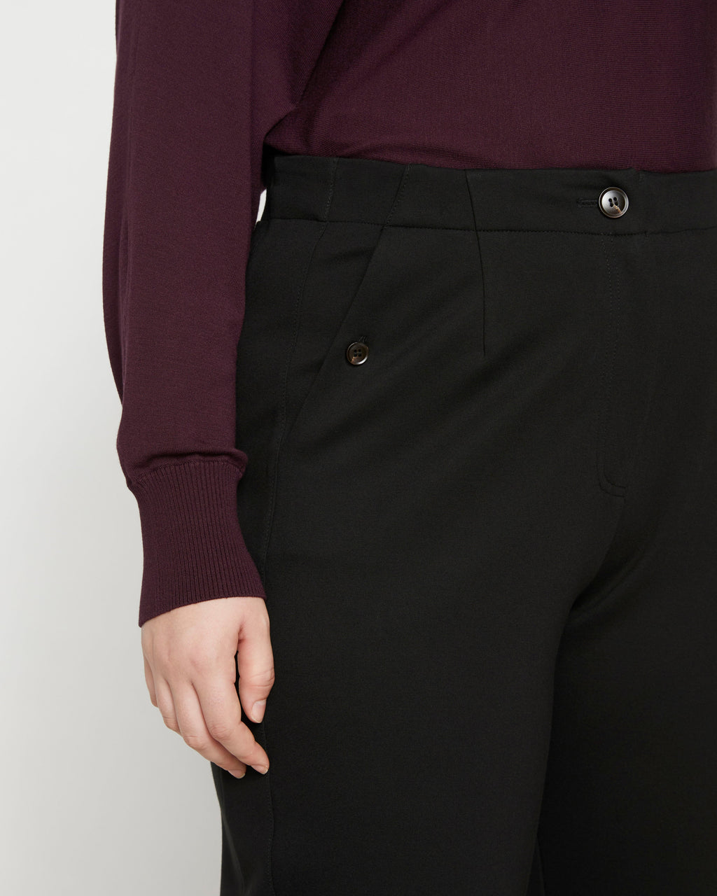 Audrey Tailored Ponte Pants - Black