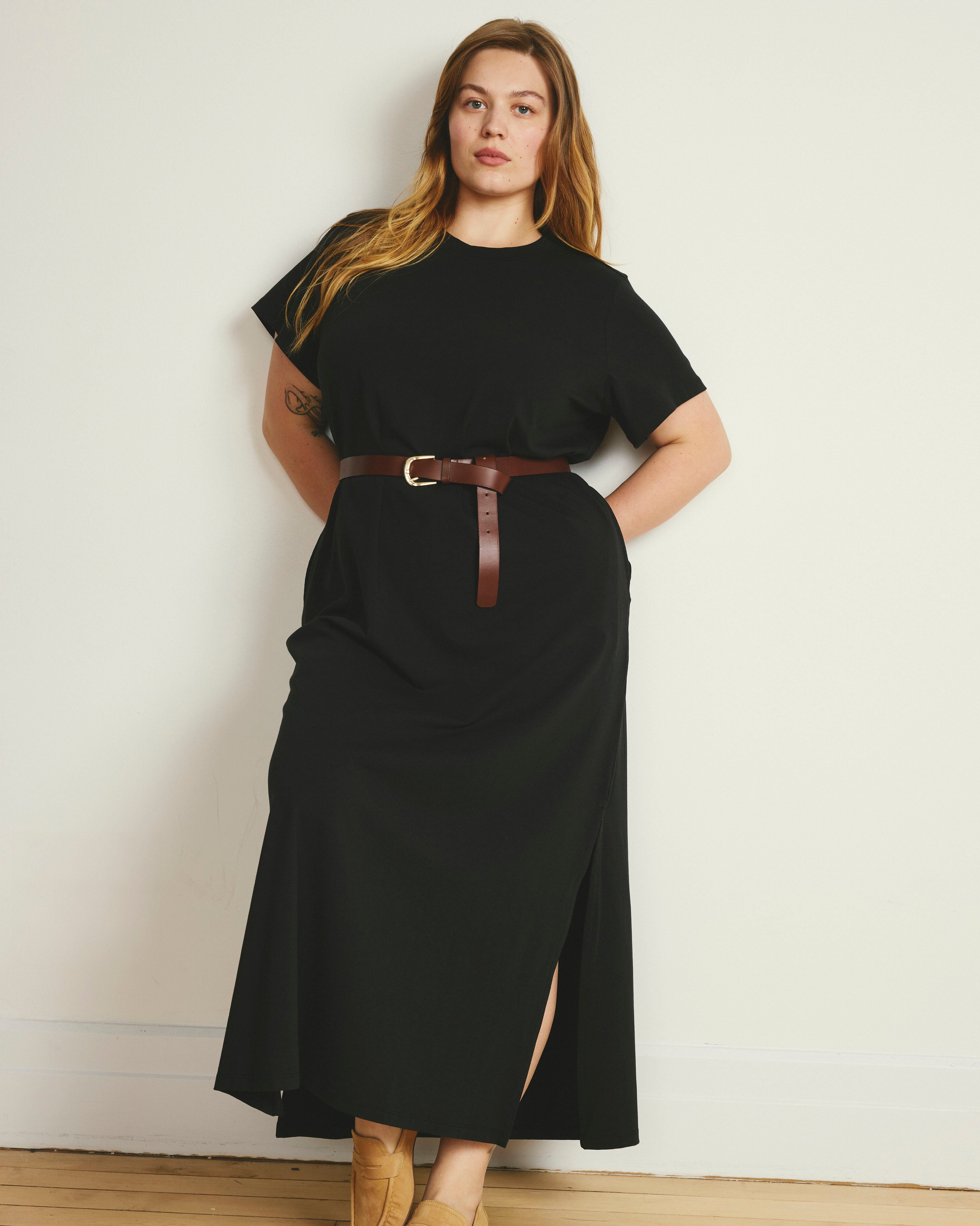 Halie Maxi T-Shirt Dress - Black