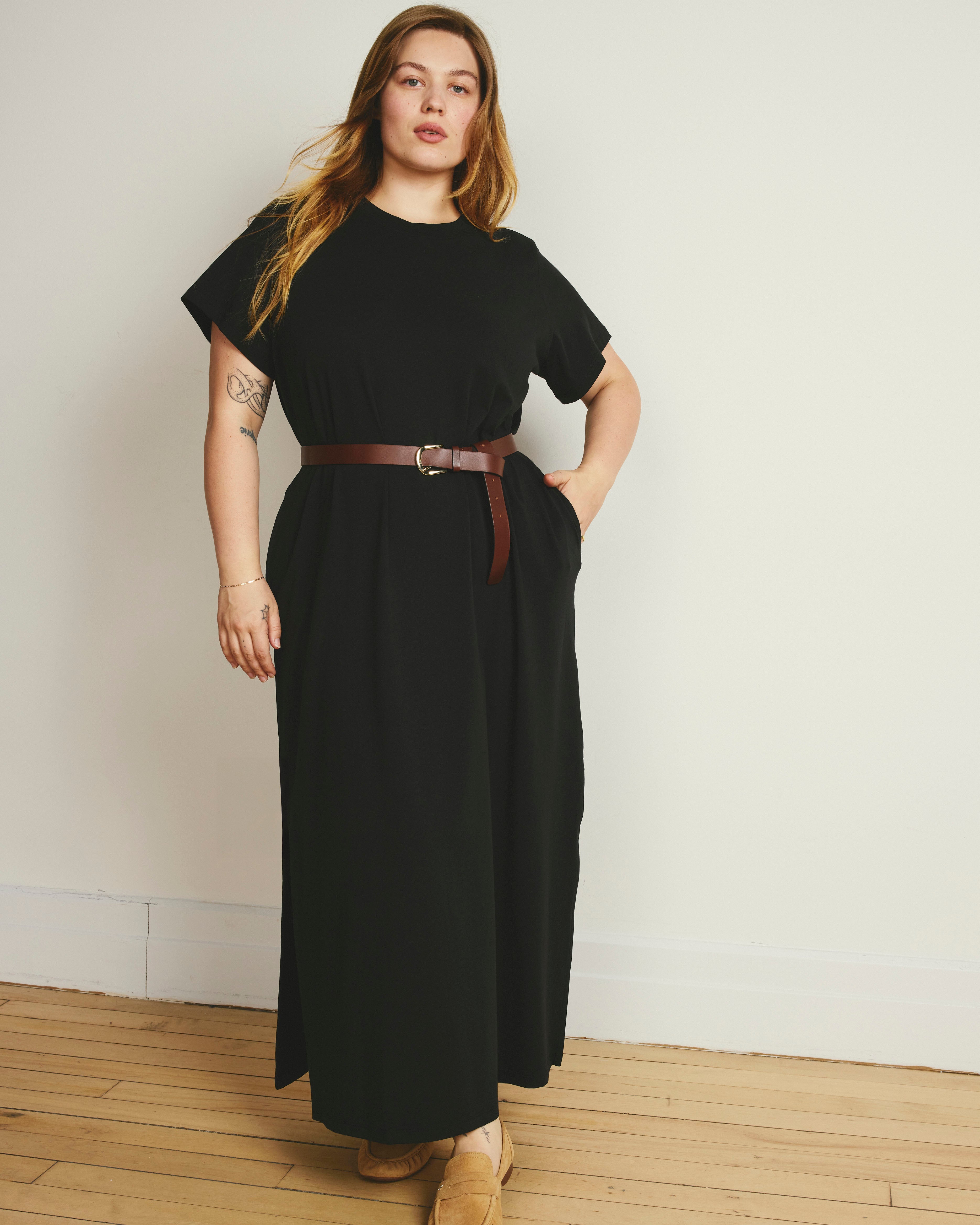 Halie Maxi T-Shirt Dress - Black