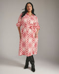 Cooling Stretch Cupro Savannah Dress - Red Plaid Print