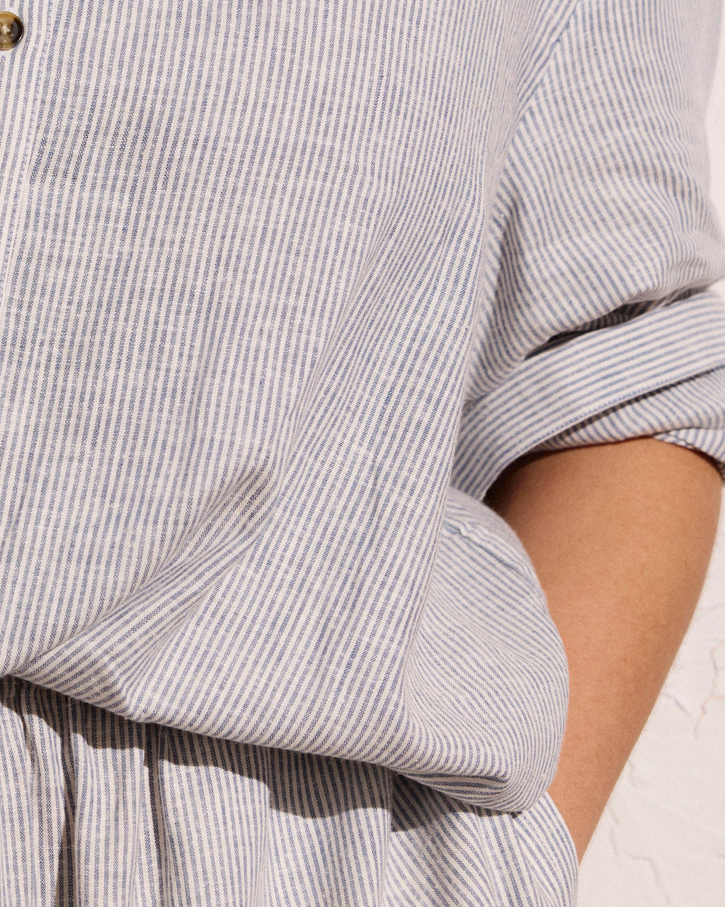Dune Linen Shirtdress - Beach Stripe