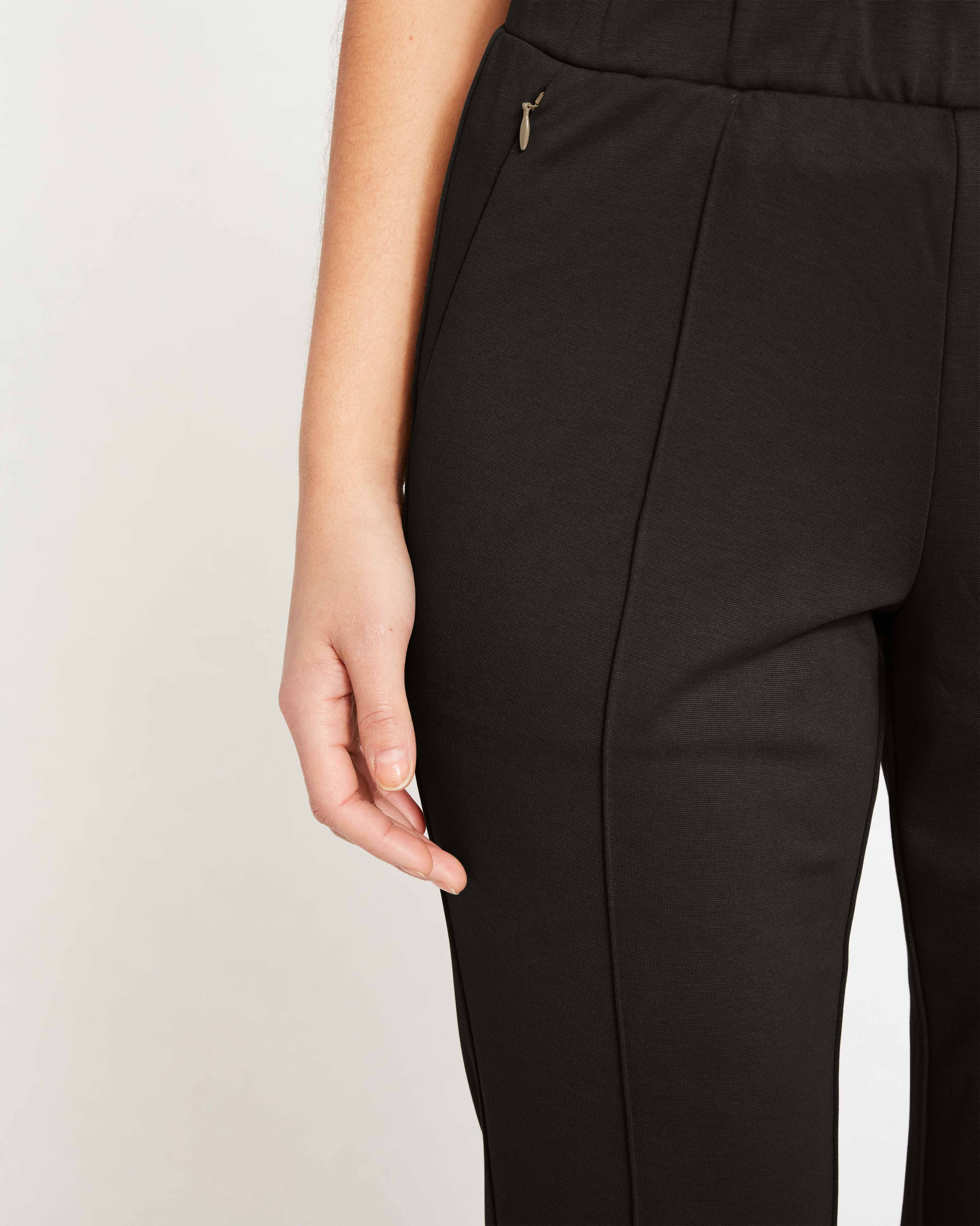 Skinny Pintuck Ponte Pants 28 Inch - Black