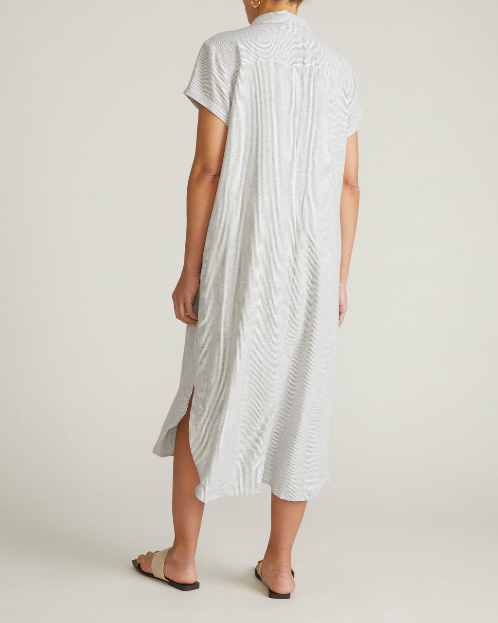 Dune Linen Shirtdress - Beach Stripe