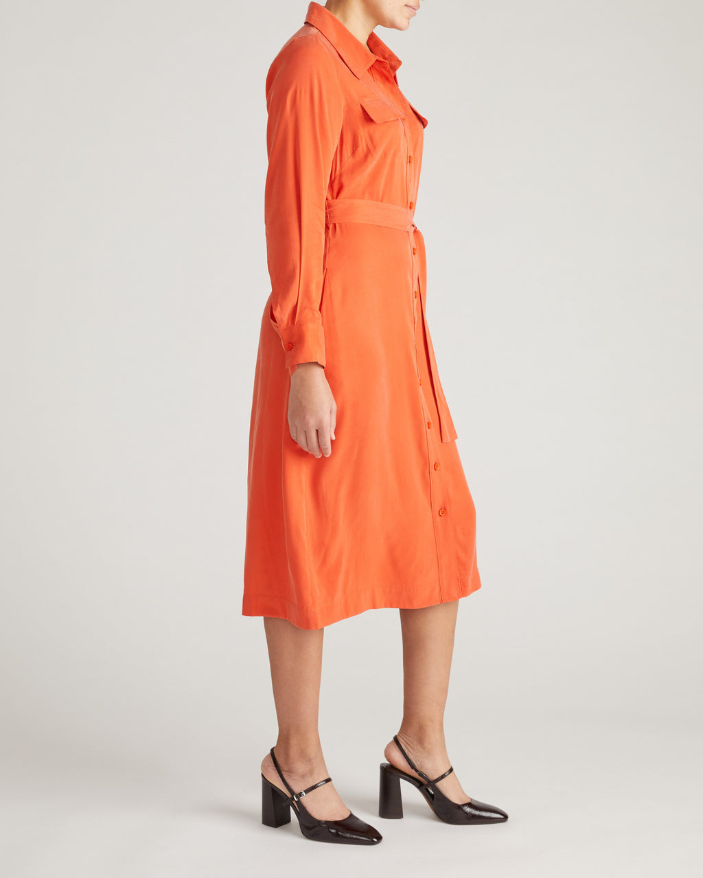 Cooling Stretch Cupro Savannah Dress - Orange Flame