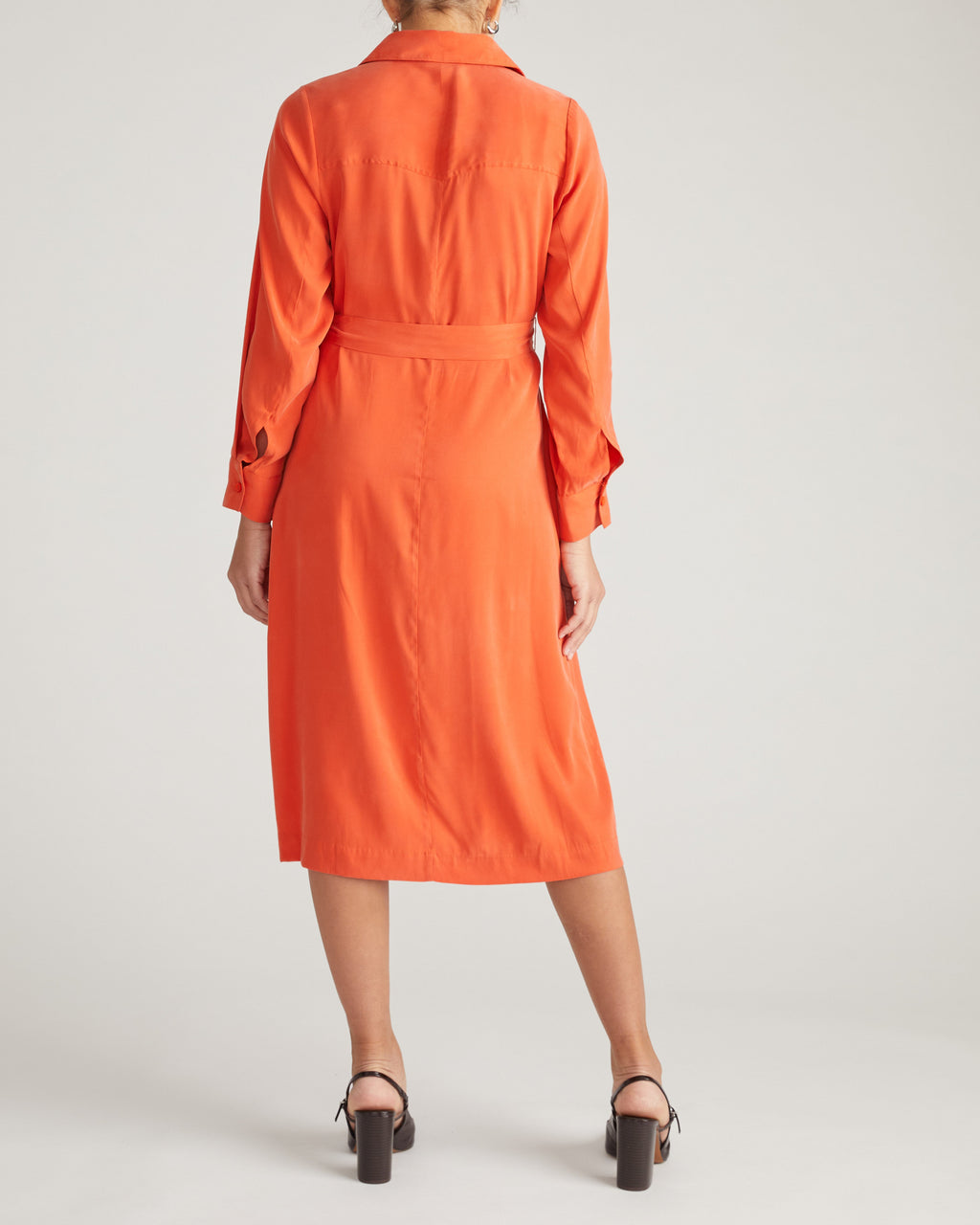Cooling Stretch Cupro Savannah Dress - Orange Flame
