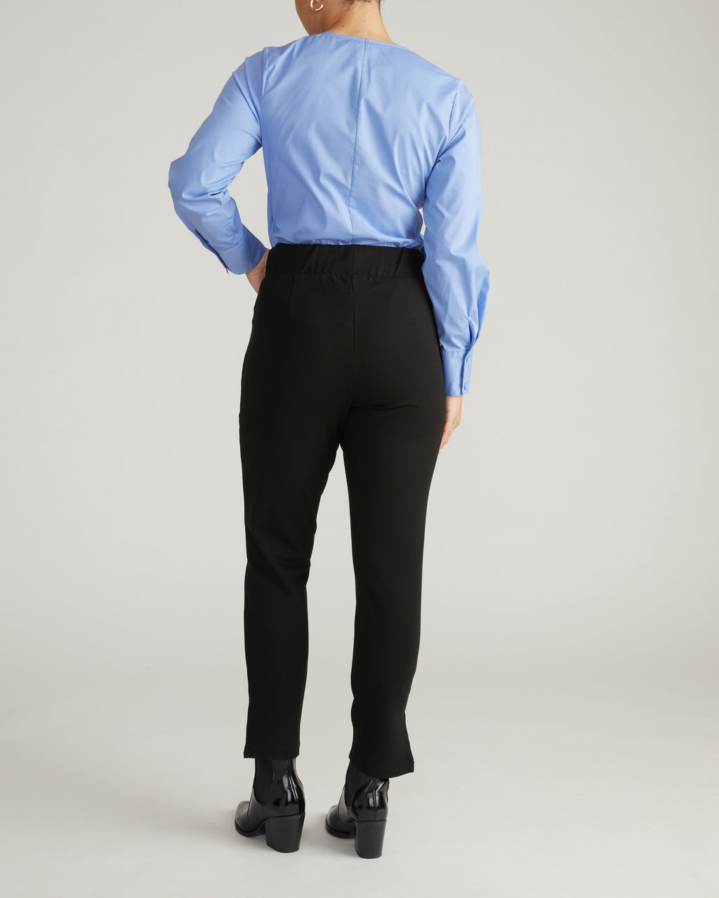 Skinny Pintuck Ponte Pants 28 Inch - Black