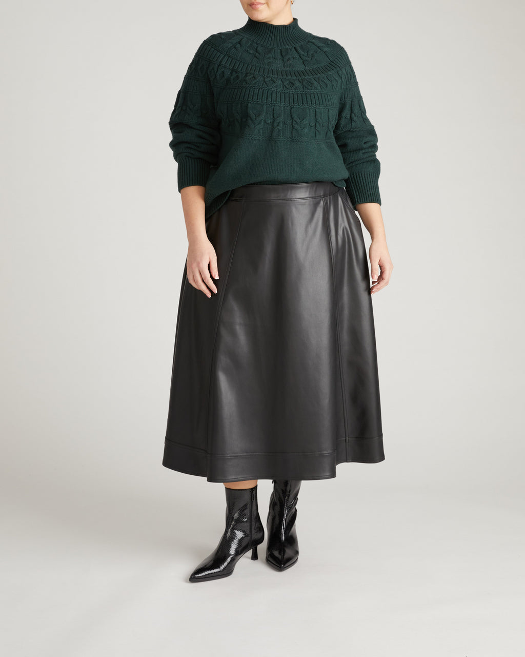 Charlotte Faux Leather Skirt - Black